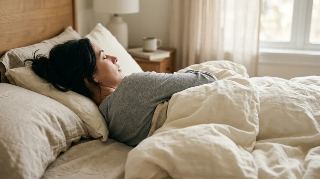 Persona durmiendo con la boca abierta, el signo de la respiración bucal nocturna